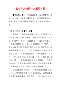 初中作文精编作文通用5篇