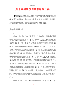 责令限期整改通知书精编5篇
