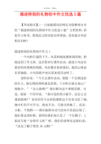 描述特别的礼物初中作文优选5篇