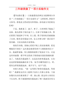 三年级我做了一项小实验作文