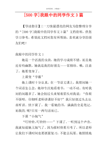 [500字]我眼中的同学作文3篇