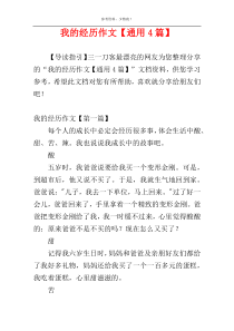 我的经历作文【通用4篇】