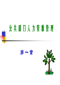公共部门人力资源管理第一章