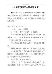 品牌营销推广方案最新4篇