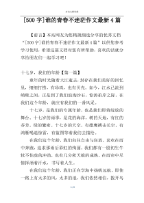[500字]谁的青春不迷茫作文最新4篇