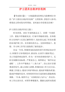 护士团员自我评价范例