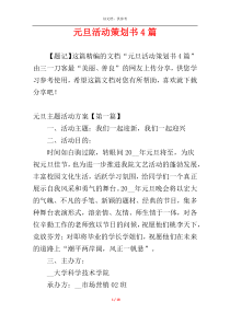 元旦活动策划书4篇