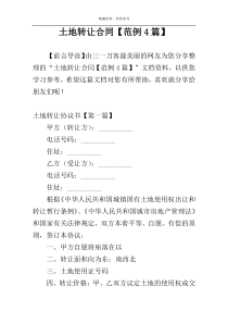 土地转让合同【范例4篇】