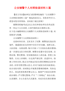 公安辅警个人对照检查材料5篇