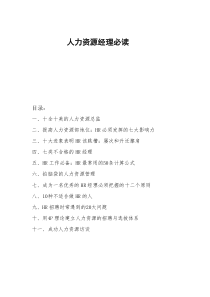 十全十美的人力资源总监