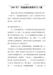 [800字]一段温暖的旅程作文3篇