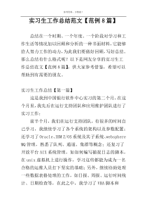 实习生工作总结范文【范例8篇】