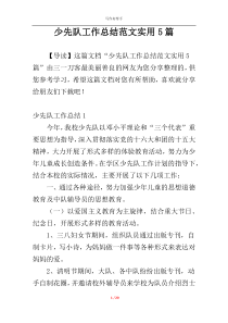 少先队工作总结范文实用5篇