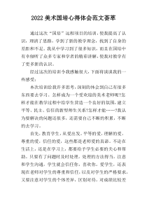 2022美术国培心得体会范文荟萃