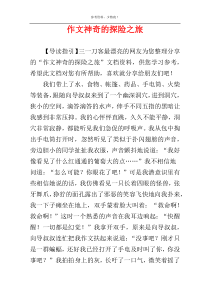 作文神奇的探险之旅
