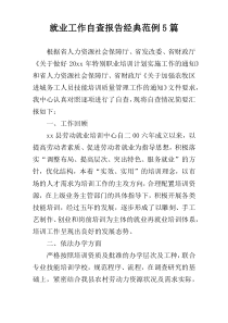 就业工作自查报告经典范例5篇