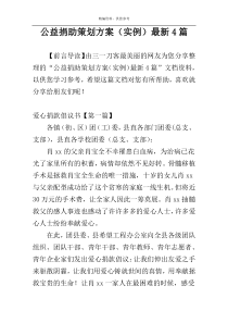 公益捐助策划方案（实例）最新4篇