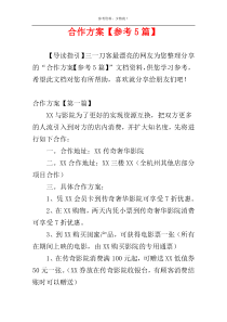 合作方案【参考5篇】