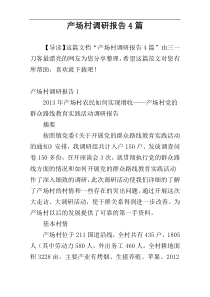 产场村调研报告4篇