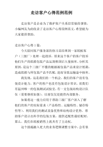 走访客户心得范例范例