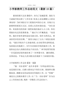 小学新教师工作总结范文（最新10篇）
