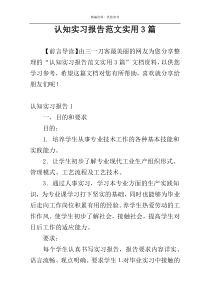 认知实习报告范文实用3篇