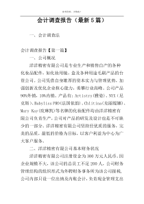 会计调查报告（最新5篇）