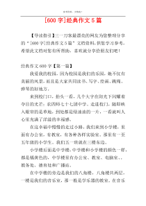 [600字]经典作文5篇