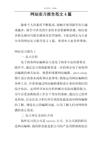 网站实习报告范文4篇