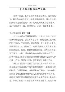 个人实习报告范文4篇