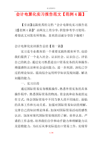 会计电算化实习报告范文【范例4篇】