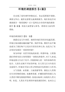 环境的调查报告【4篇】