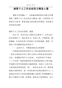 城管个人工作总结范文精选4篇