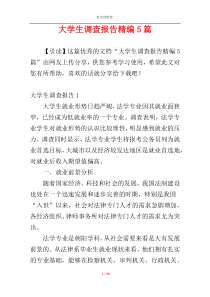 大学生调查报告精编5篇