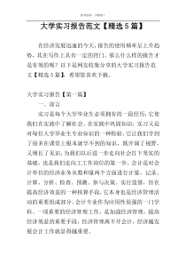 大学实习报告范文【精选5篇】