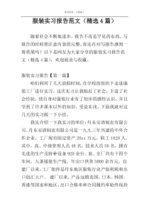 服装实习报告范文（精选4篇）