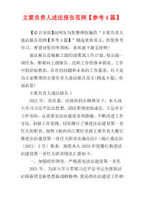 主要负责人述法报告范例【参考4篇】