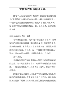 寒假实践报告精选4篇