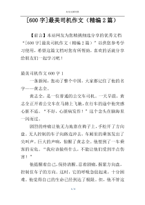 [600字]最美司机作文（精编2篇）