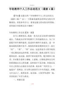 年轻教师个人工作总结范文（最新4篇）