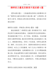榜样的力量党员教育片观后感4篇