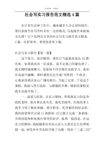 社会写实习报告范文精选4篇
