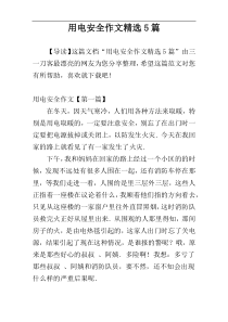用电安全作文精选5篇
