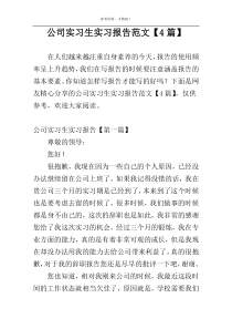 公司实习生实习报告范文【4篇】