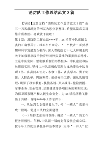 消防队工作总结范文3篇