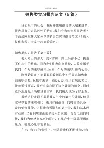 销售类实习报告范文（5篇）