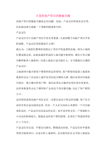 大型房地产项目的操盘关键