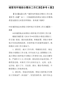 城管局环境综合整治工作汇报【参考4篇】