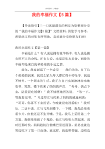 我的幸福作文【5篇】