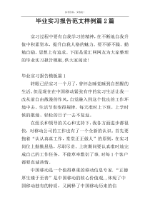 毕业实习报告范文样例篇2篇